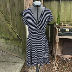 Cotton faux wrap dress